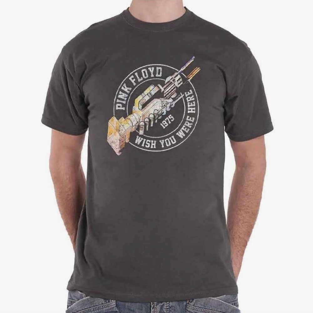 NWOT men’s Pink Floyd Dark Gray Graphic Tee- wish you were here 1975 size small